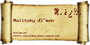 Malitsky Ámon névjegykártya